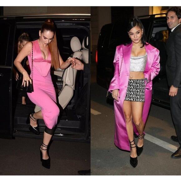 NIB Versace Aevitas IT 38.5 US 8.5 Pointed Platform Black Strappy Pumps $1,825 - Picture 2 of 16